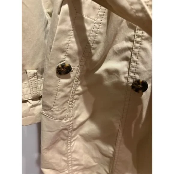 Banana Republic Women's S Beige Trench Coat‎ Double-Breasted Leather Belted